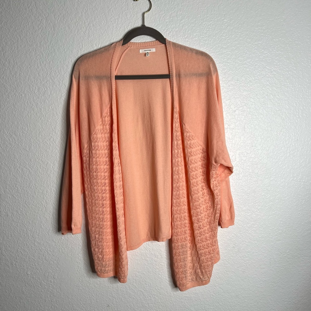Maurices Coral Knit Sides Cardigan Size 3X